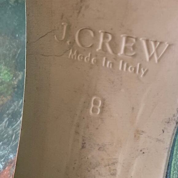 J. Crew Black Leather Ankle Wrap Chunky High Heel Sandal Size 8 - Picture 5 of 5